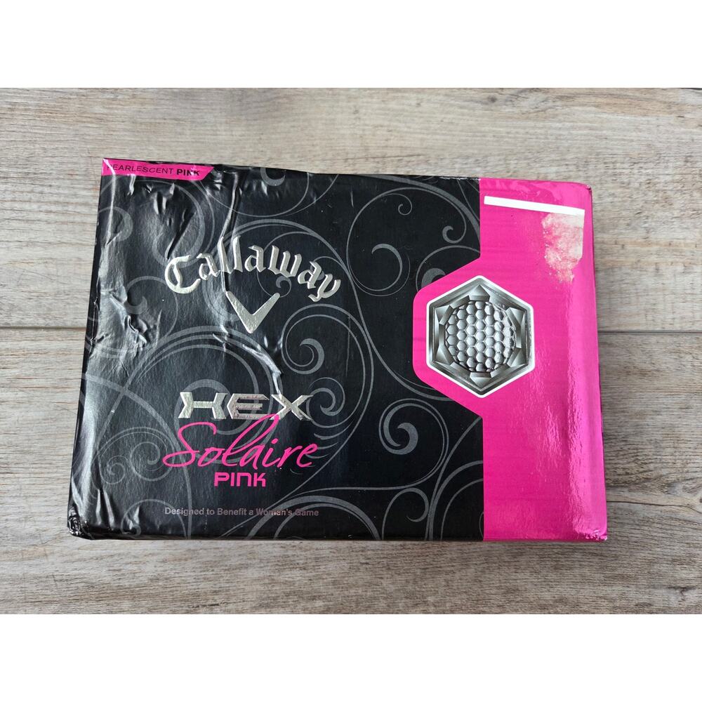 Callaway HEX Solaire Pink Golf Balls 1 Dozen 12 New Open Box Wrinkled Packaging